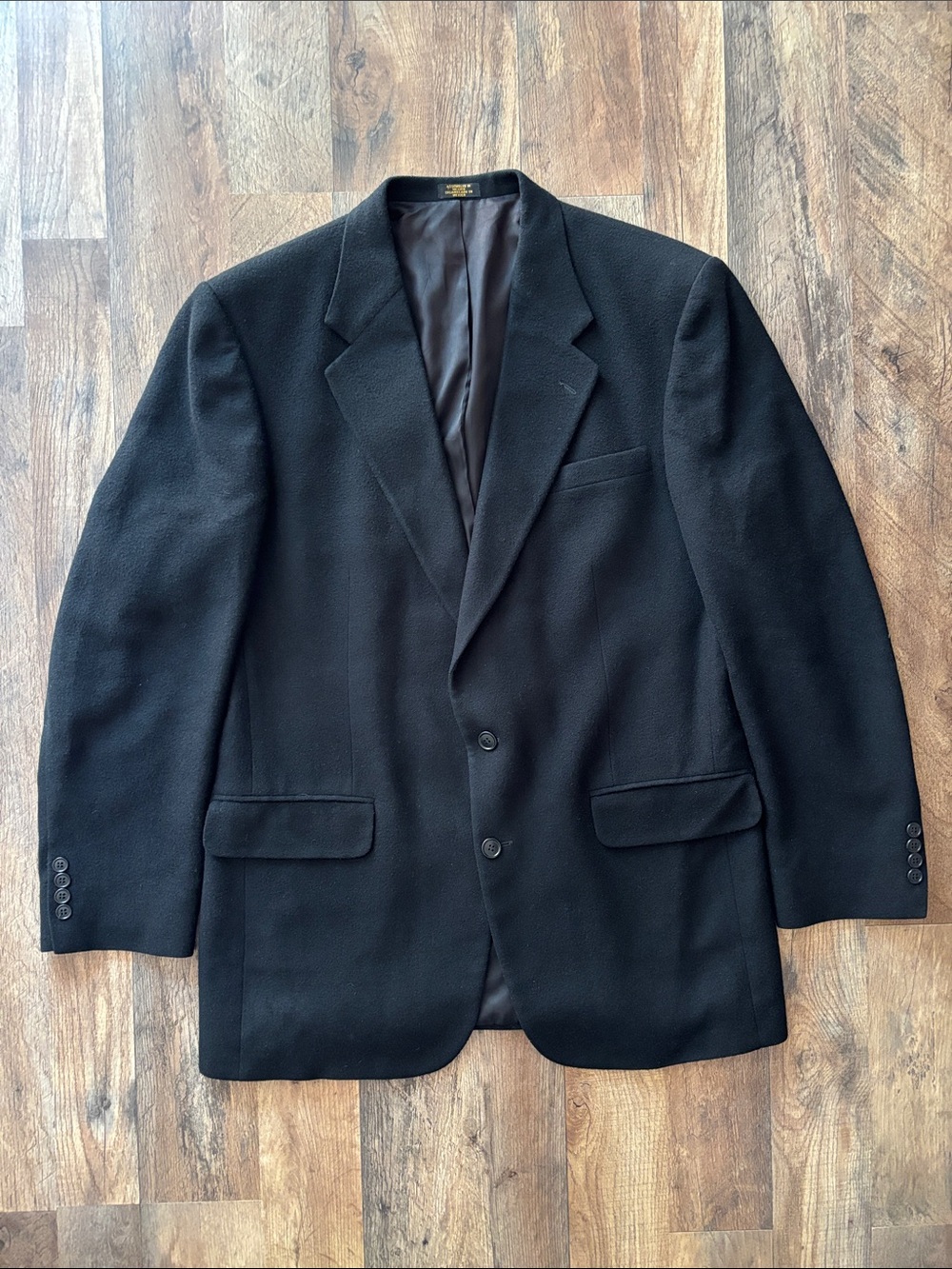 Stafford Black Blazer 100% camel hair 42L